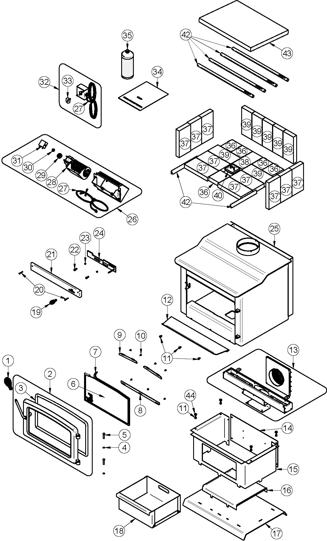 FW3000 EPA High Efficiency Wood Stove with Blower