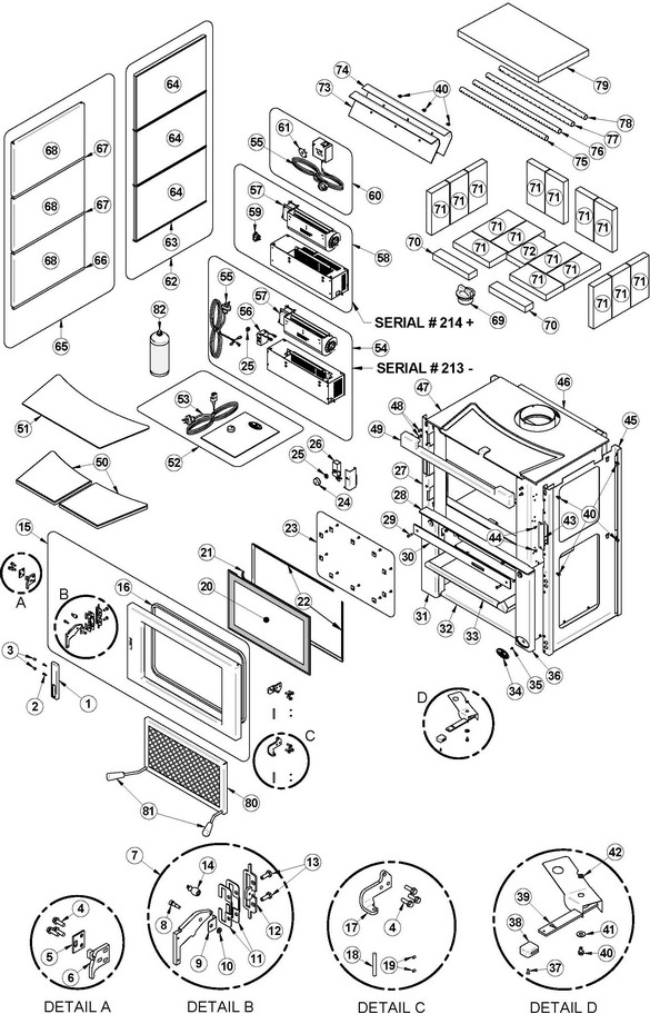 Osburn OA10701 Soap Stone Panel Kit for Osburn Matrix Wood Stove